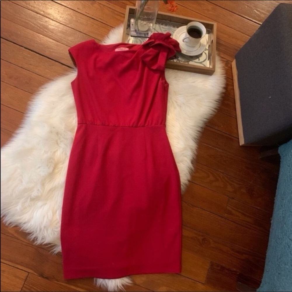 Eliza j red sheath cocktail dress 2